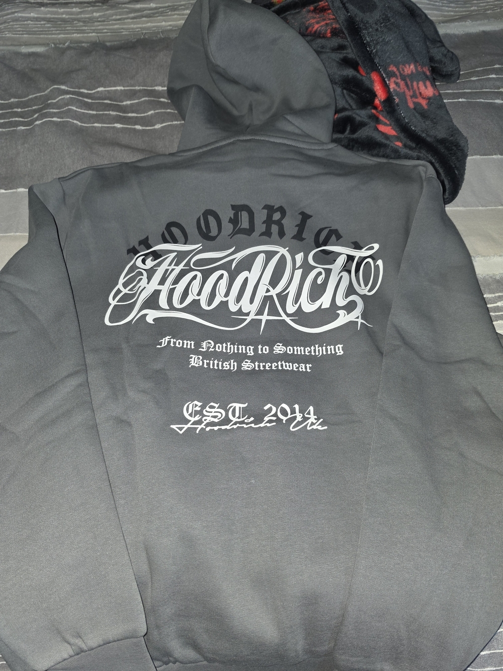 Hoodrich Black Graphic Hoodie - White Script Logo